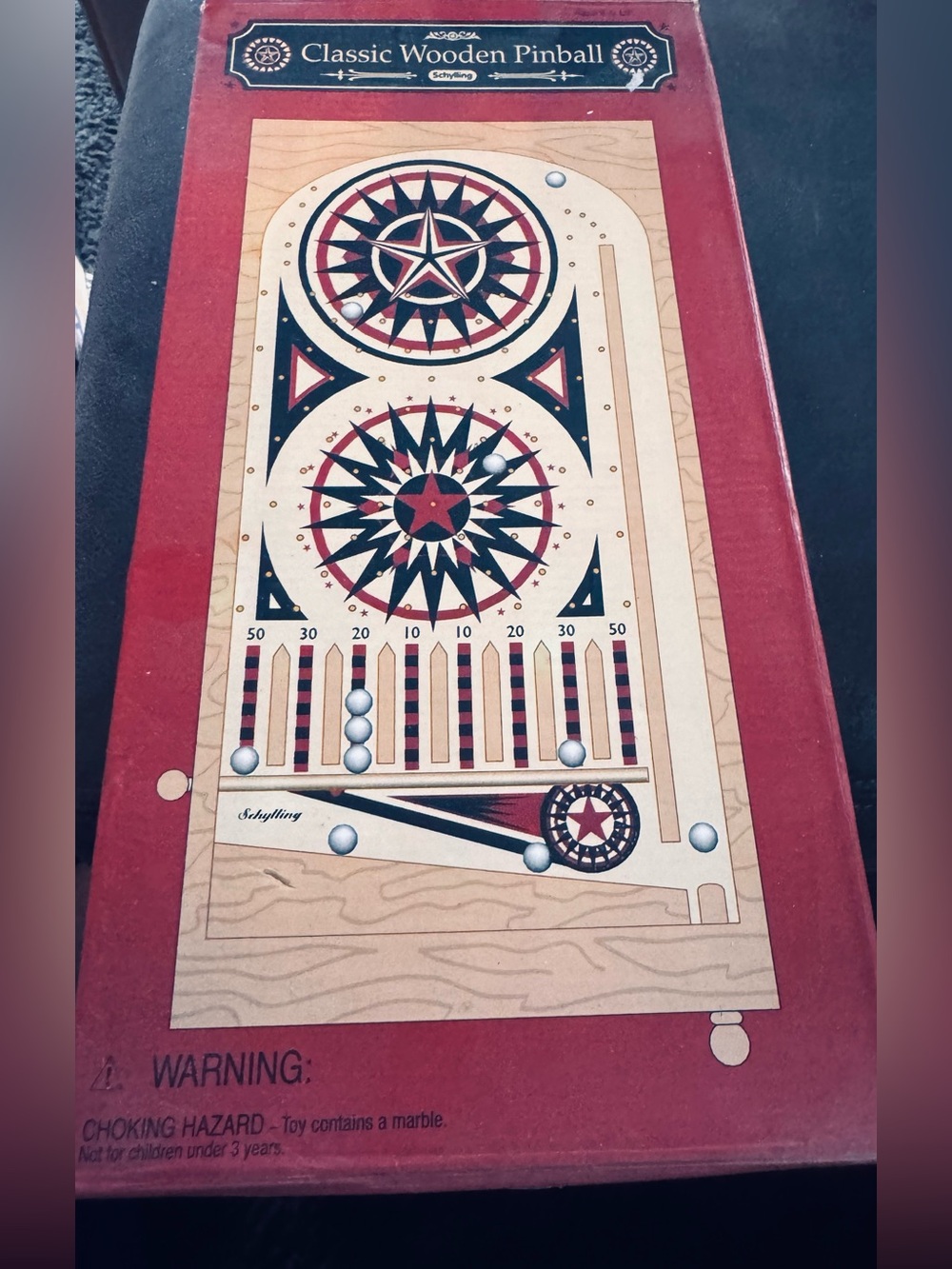 Classic wooden pin ball game